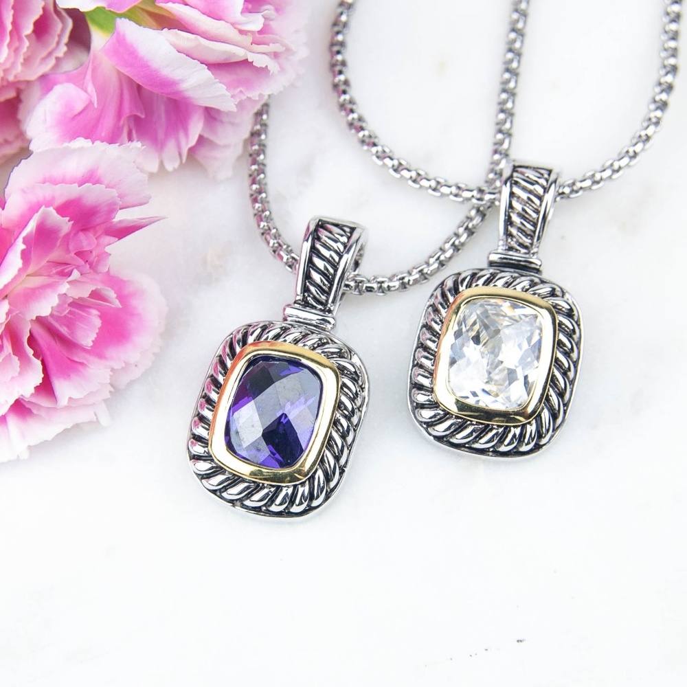 Two-Tone Pendant Necklace | Large